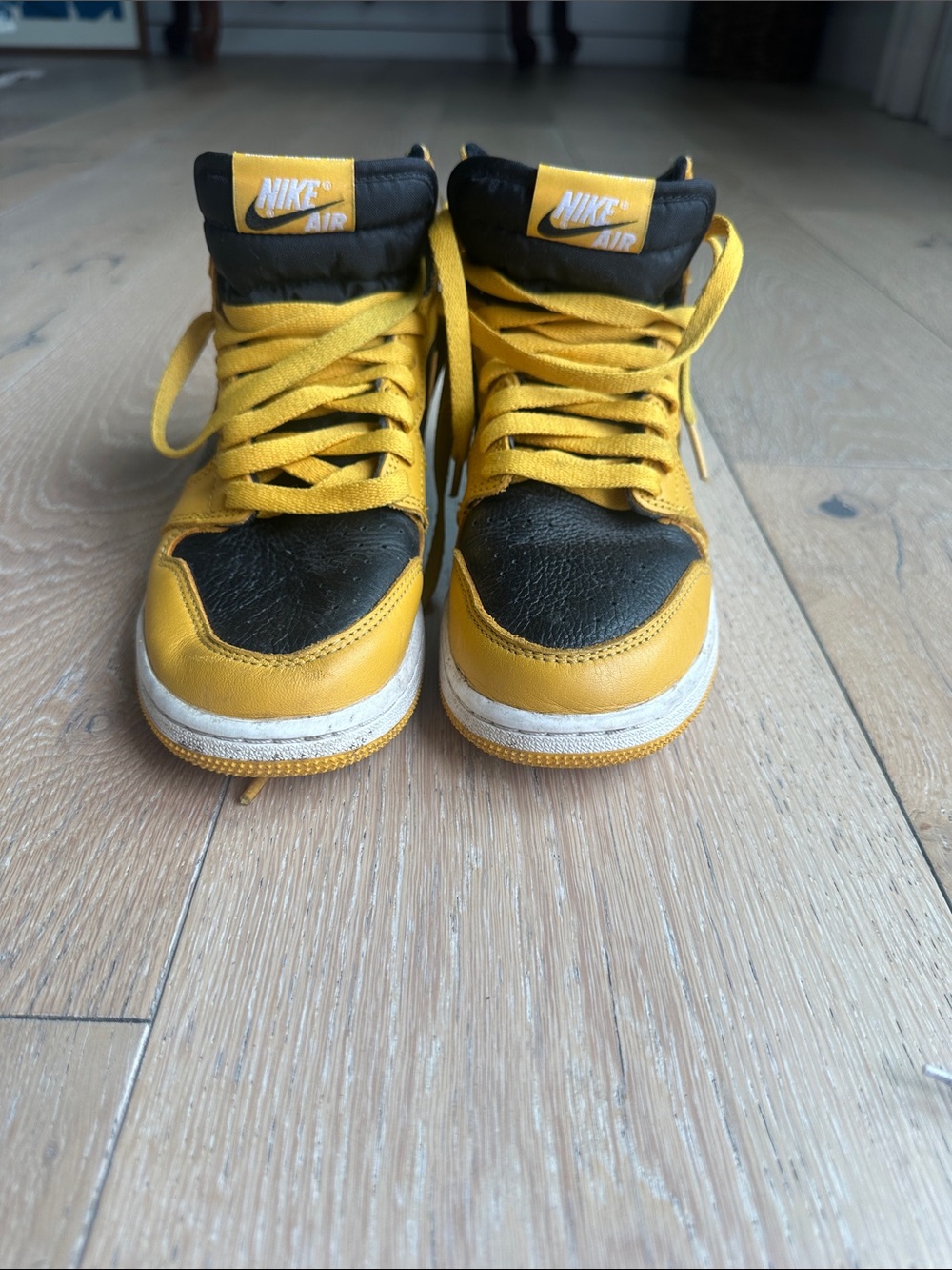 Nike Kids High-Top Sneakers in Yellow and Black